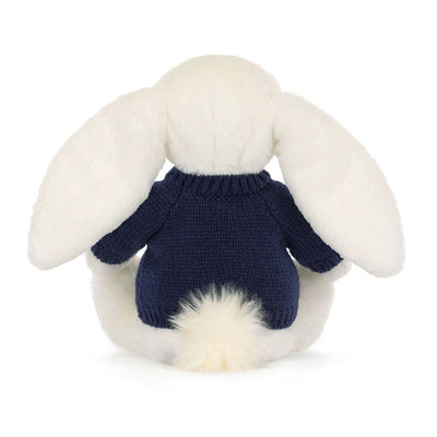Bashful Luxe Bunny Luna with Personalized Navy Jumper