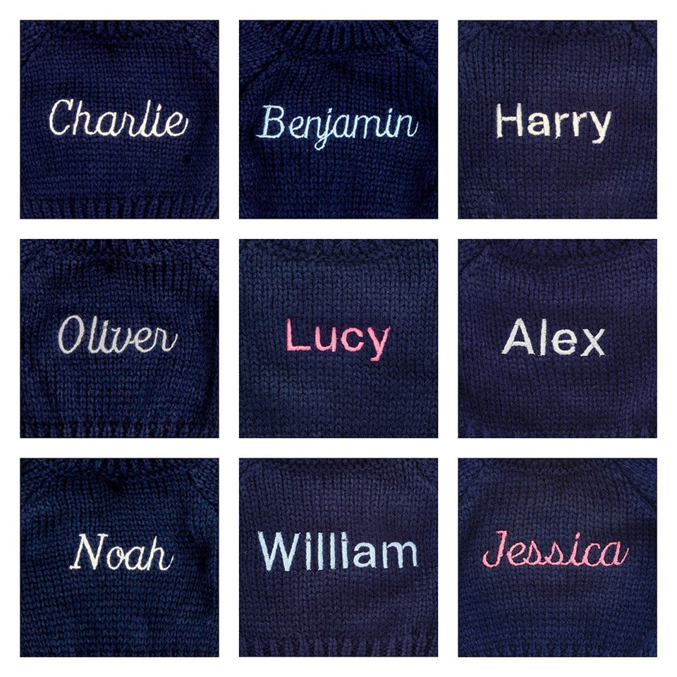 Bashful Fox Cub with Personalized Navy Jumper