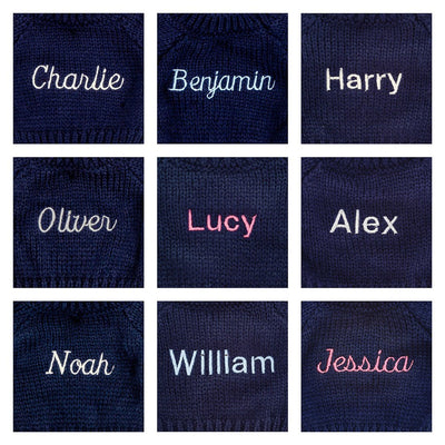 Bashful Fox Cub with Personalized Navy Jumper