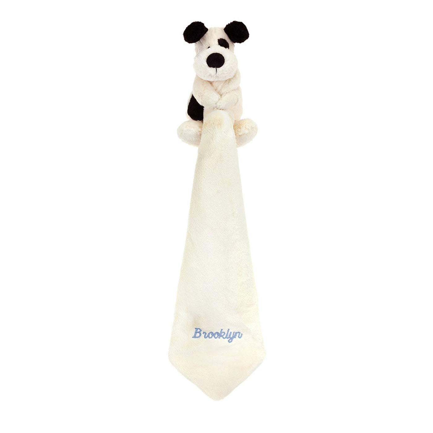 Personalized Bashful Black & Cream Puppy Soother