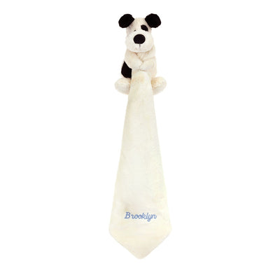 Personalized Bashful Black & Cream Puppy Soother