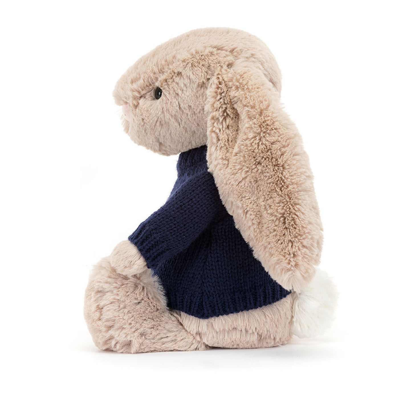Bashful Beige Bunny with Personalized Navy Jumper
