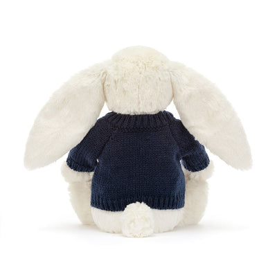 Blossom Cream Bunny 'Berry' with Personalized Navy Jumper